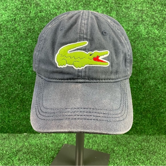 Lacoste Other - Lacoste Big Croc Gabardine Men's Cap Baseball Hat Navy Blue Adjustable OSFM